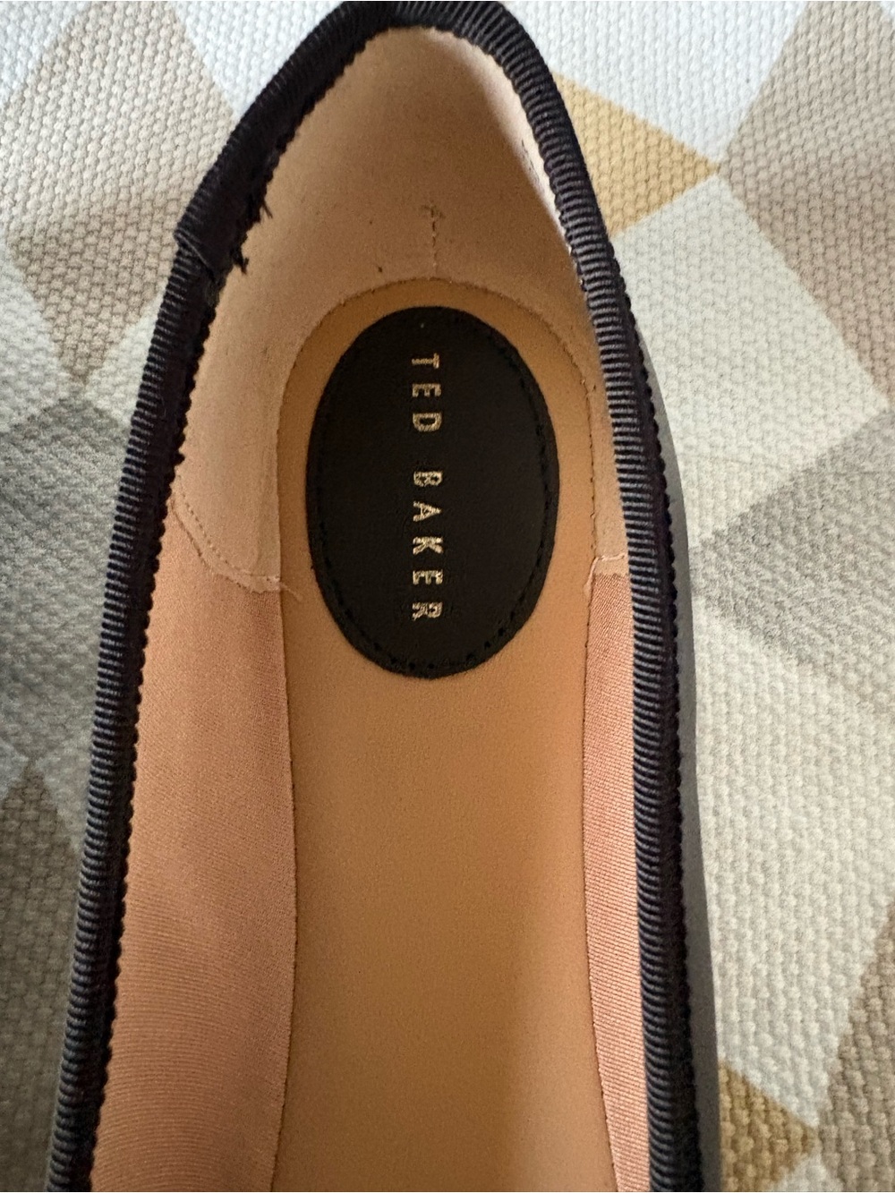 Ted Baker Black Bow Ballet Flats with Gold Accents - Picture 2 of 4